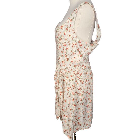 Reformation  Dress Sz 10 Hedy Faux Wrap Excellent Spring Mini Floral Guest Ivory - Picture 5 of 17